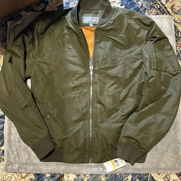 NWT Michael Kors MK Designer Lux Men’s Jacket/Coat Military Olive MSRP $125 MED - Picture 4 of 12